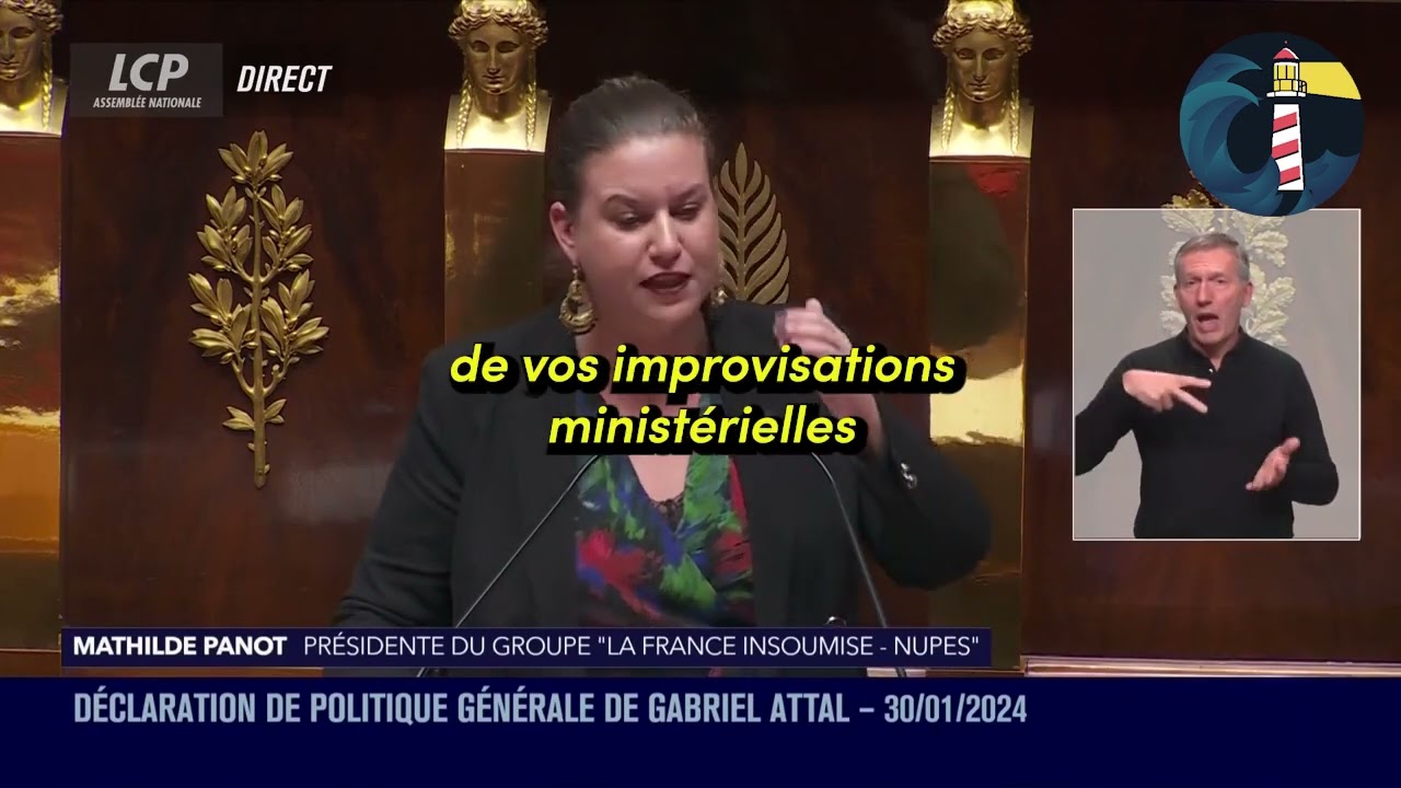 Mathilde Panot remet a sa place Gabriel Attal apres son discours de propagande generale