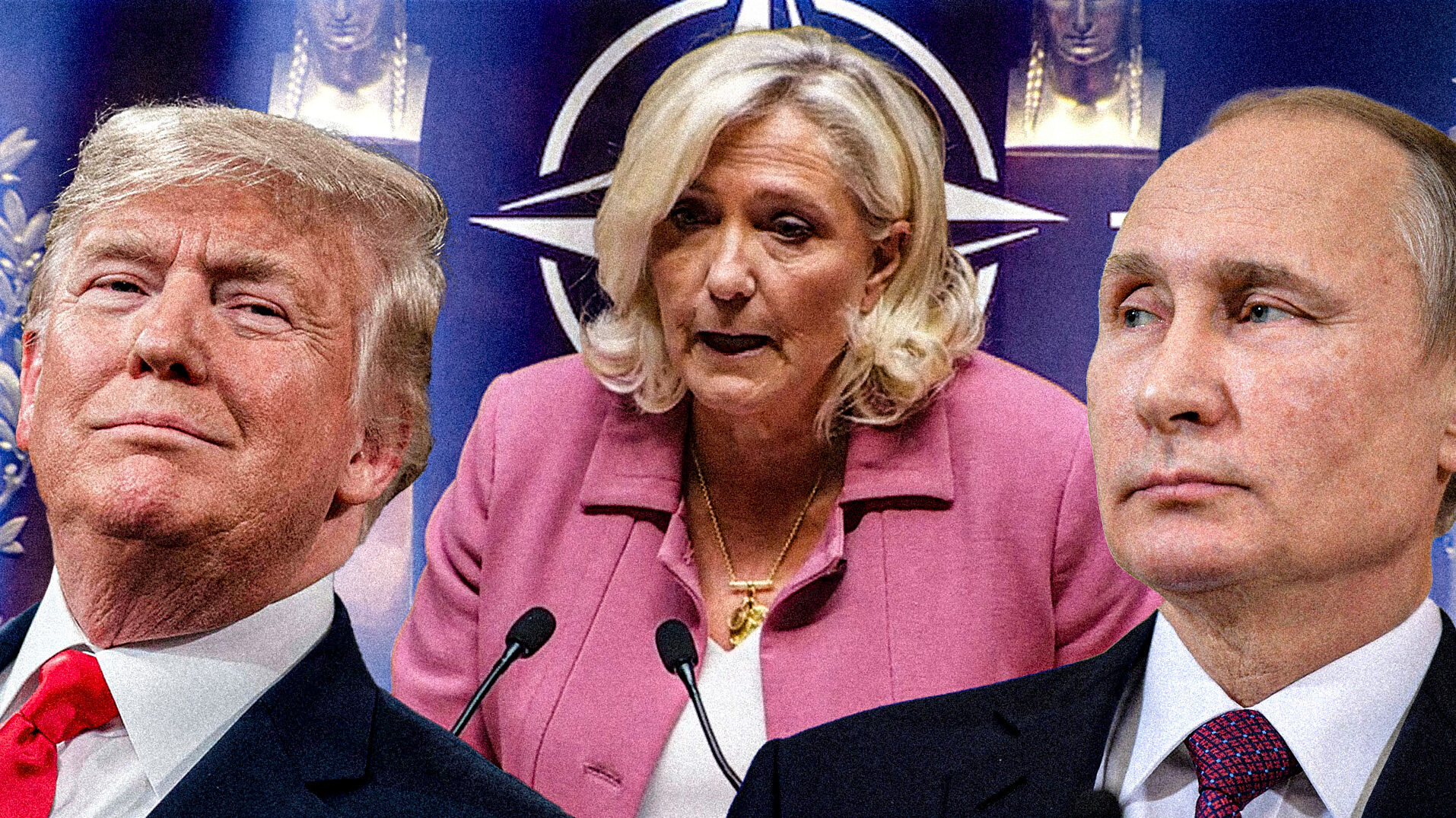 Trump Poutine RN Marine Le Pen atlantiste