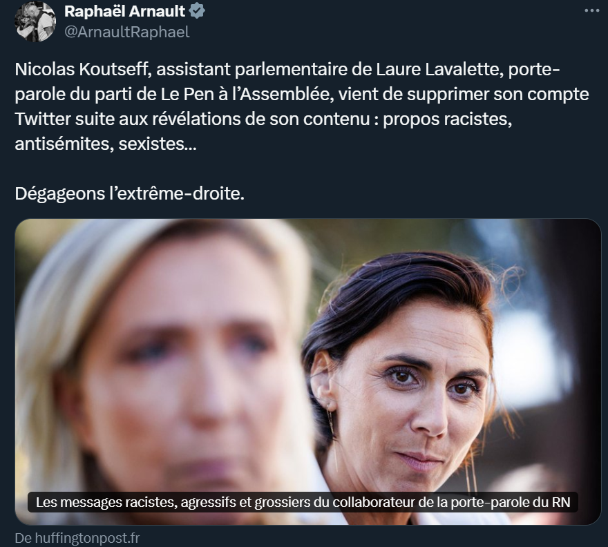 arnault dénonce députée RN