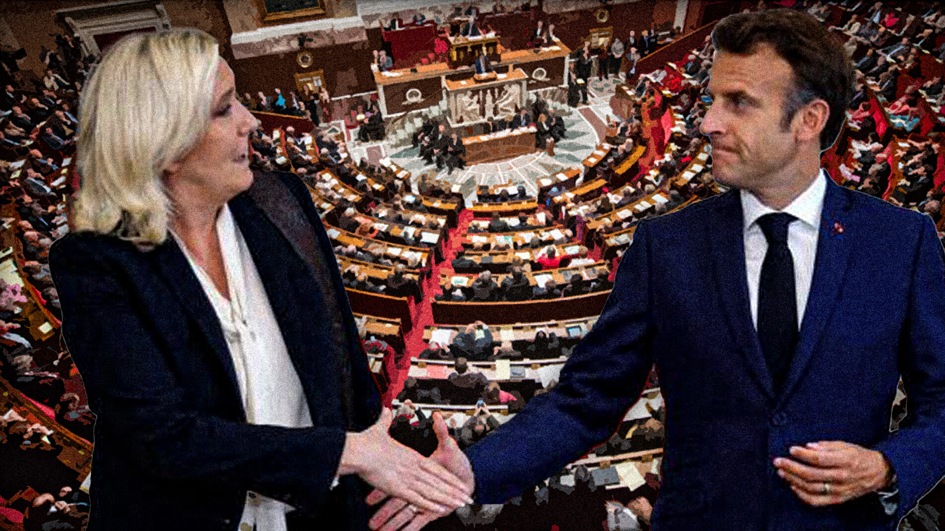 Macron Le Pen libertés publiques RN Marine Le Pen extrême droite