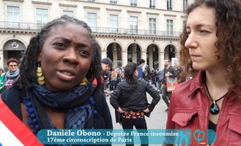 Interview Députée Danièle Obono par Emilie Chazette France Insoumise Manifestation Anti Etat Urgence